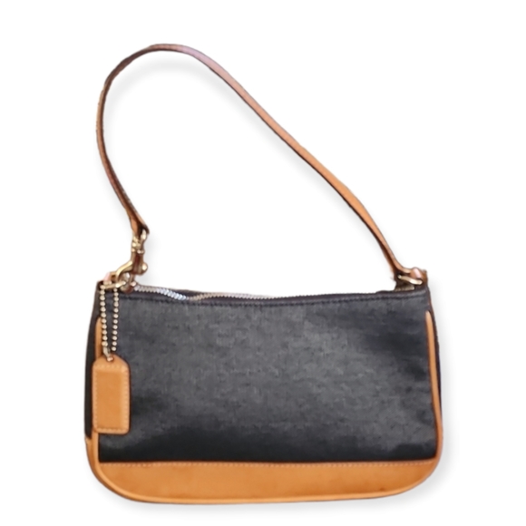 Coach Y2K Mini Purse Denim & Leather Baguette